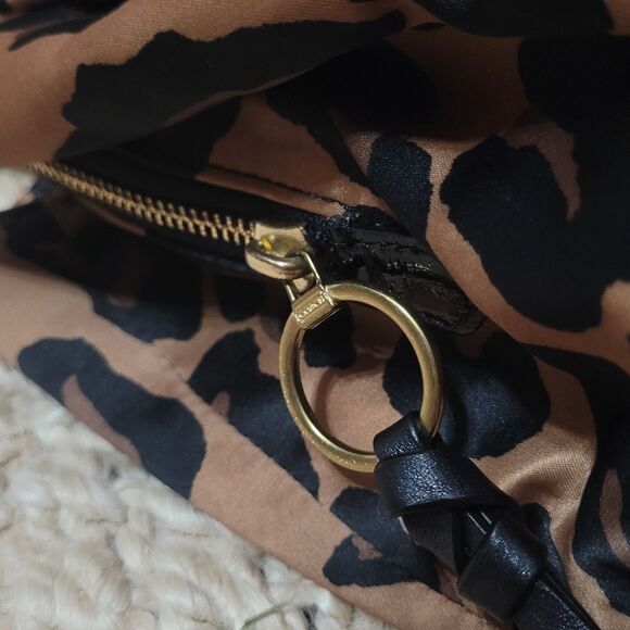 Coach Leopard Print Shoulder Bag - Black and Tan - Picture 7 of 16